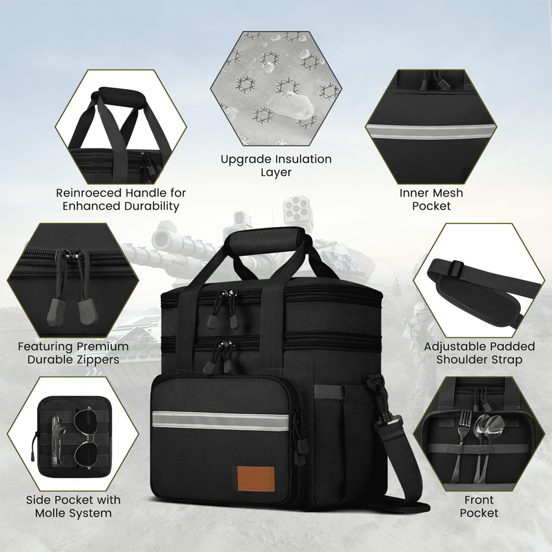 Expandable 24L Insulated Lunch Bag, Leakproof Cooler Tote for Work & Picnic2