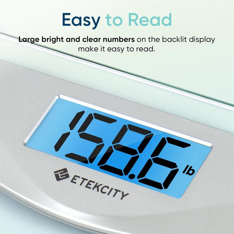 Digital Body Weight Bathroom Scale, Large Blue LCD Backlight Display, High Preci2