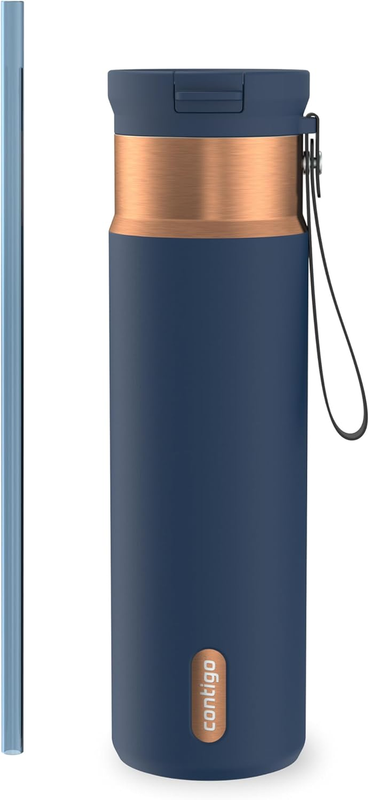 Snapseal 24oz Stainless Steel Vacuum Insulated Autoclose Lid Free Reusable Straw0