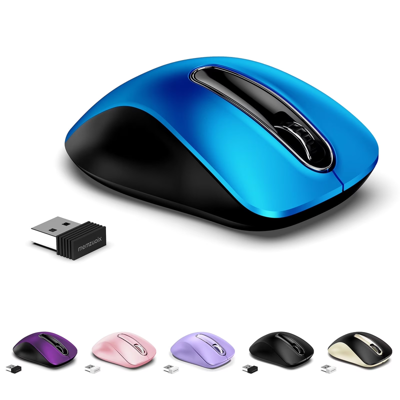Wireless Optical Mouse 1400 DPI 5 Button USB Receiver for PC Laptop Blue9