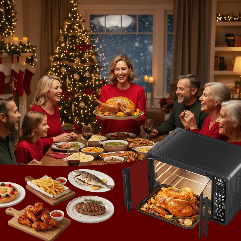 25 QT French Door Air Fryer Toaster Oven Combo, Bake, Broil, Roast, 19 Cooking F6