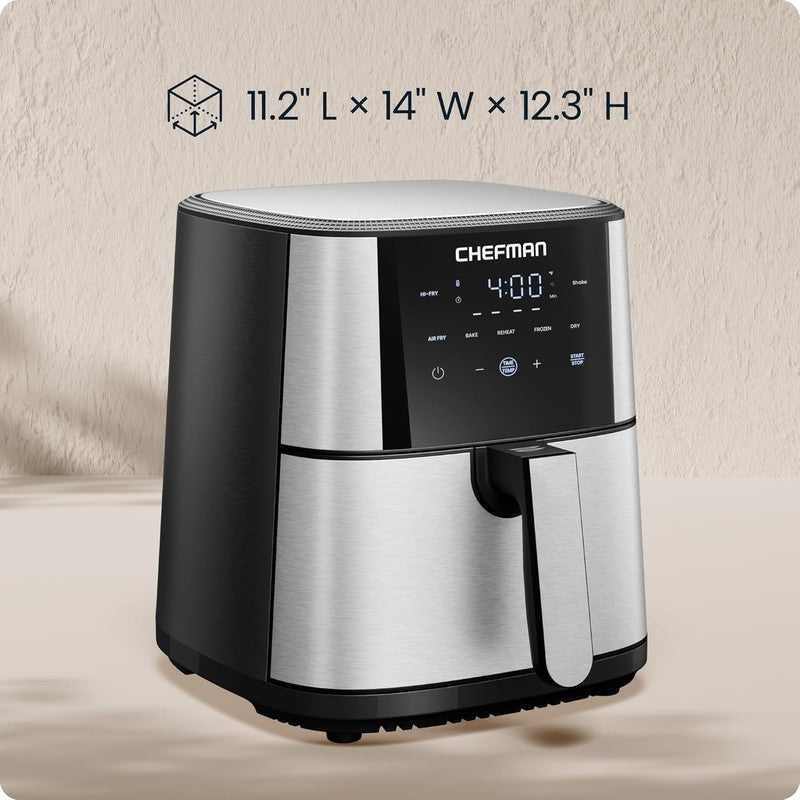 6QT Air Fryer TurboFry 5 in 1 450°F Hi Fry Bake Dehydrate Stainless Steel6