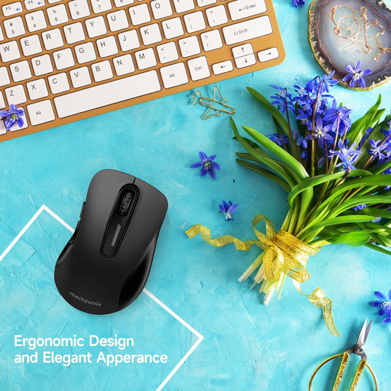 2.4GHz Wireless Mouse 1200 DPI 5 Button USB Receiver PC Laptop Black Pearl7