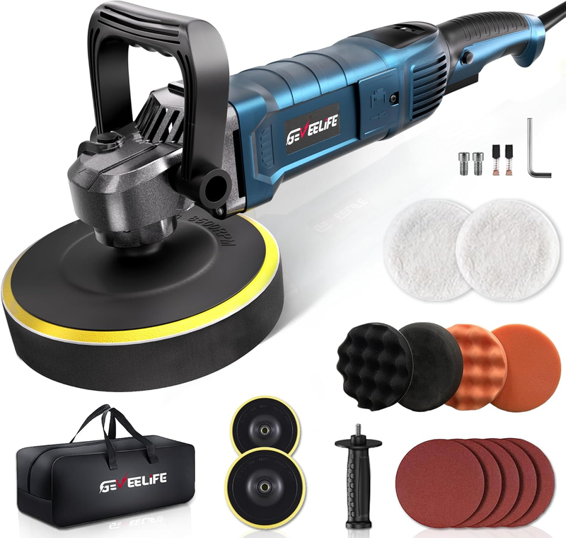 6/7" 1600W Car Buffer Polisher Waxer 7 Speed 1000 3500RPM Detachable Handle11