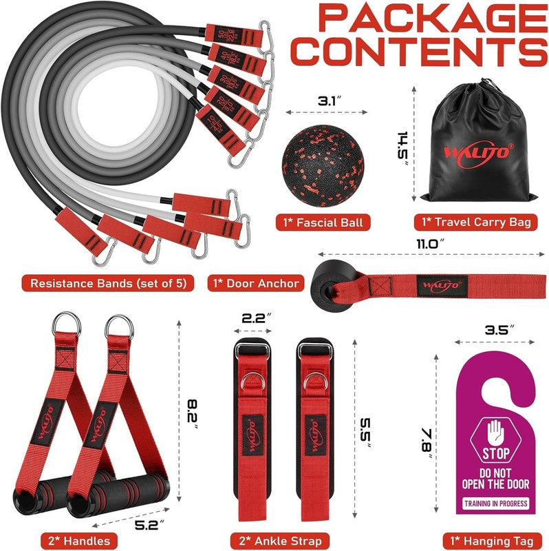 Resistance Bands Set w/ Handles Door Anchor Ankle Straps Home Gym Workout3