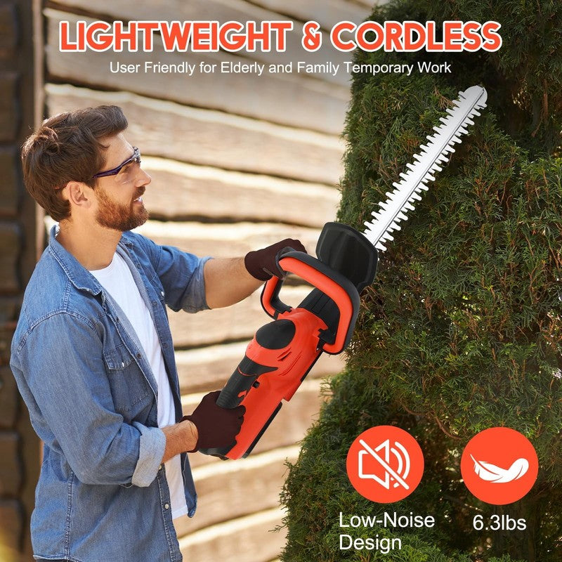 22" Cordless Electric Hedge Trimmer – Battery-Powered Cutter for Bushes & Shrubs3