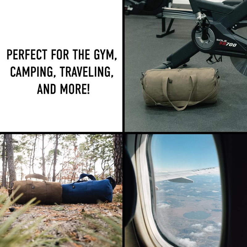 Heavy-Duty Canvas Shoulder Duffle Bag - Rugged Travel Gym Gear Equipment Bag6