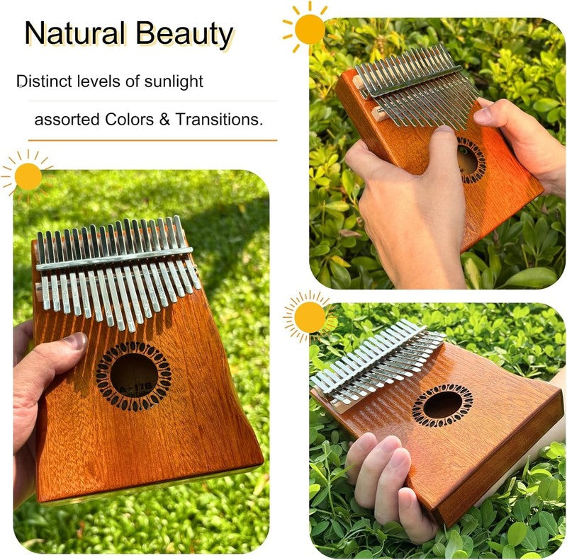 Kalimba Thumb Piano 17 Keys, Portable Mbira Finger Piano Gifts for Kids and Adul3
