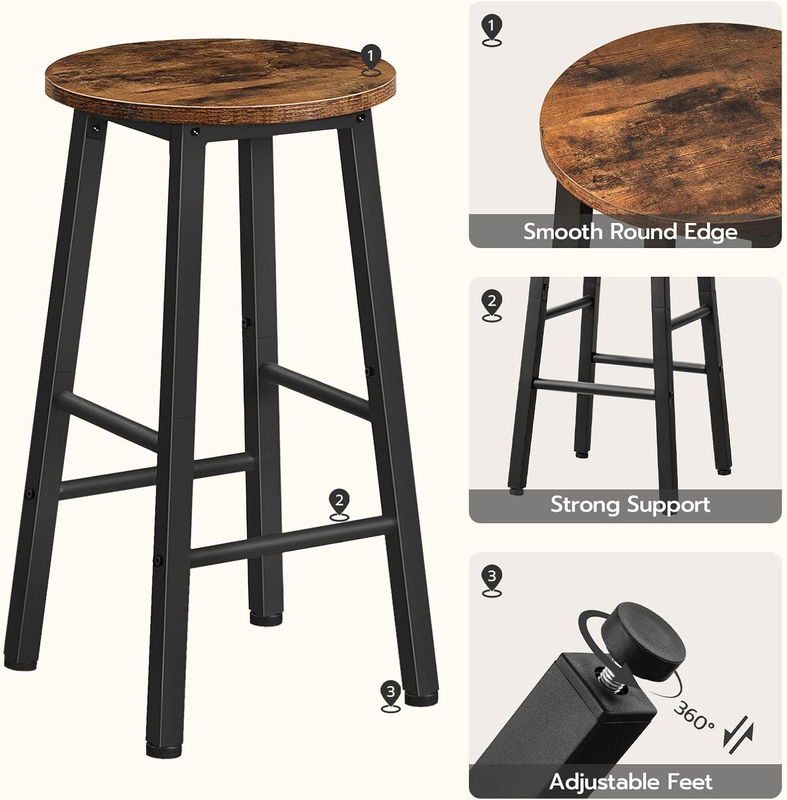 Bar Stools, Barstools Set of 2,Counter Height Barstools, 24.8" Bar Stools for Ki9