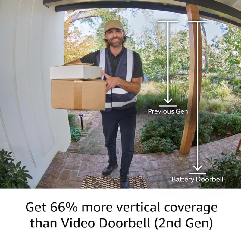 Battery Doorbell w/ Video Live View Two Way Talk Motion Alerts Satin Nickel2