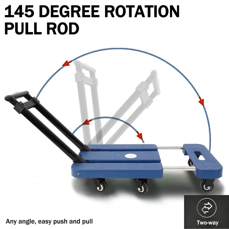 BAOKALER Folding Hand Truck Heavy Duty Dolly Cart 6 Wheels Foldable Blue3
