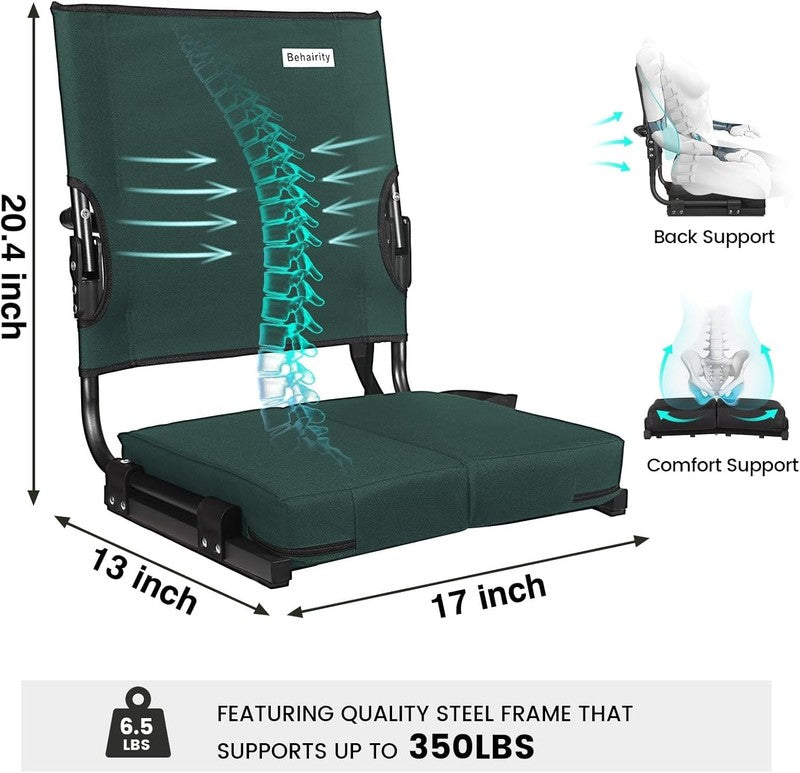 Portable Stadium Seat w/ Back Support Wide Padded Folding Chair1