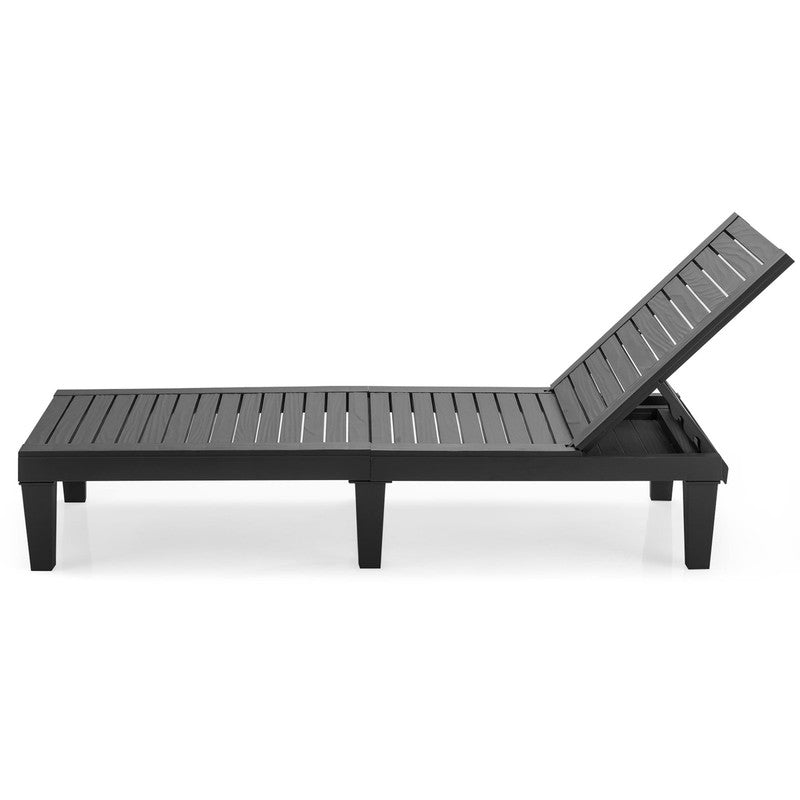 Patio Outdoor Chaise Lounge Chair Recliner W/ Adjustable Backrest Black9