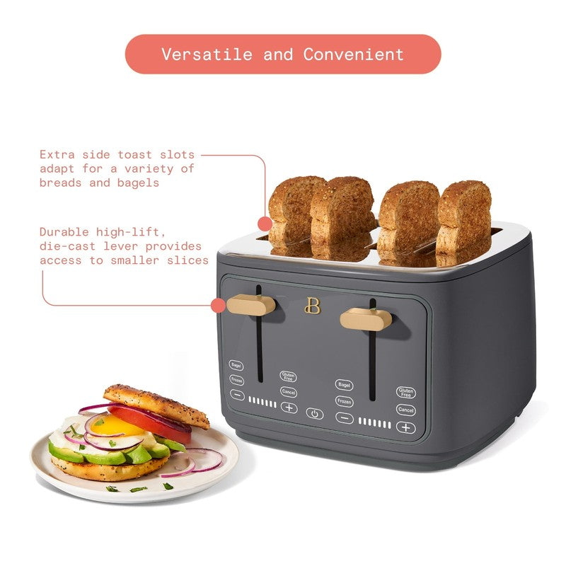 4-Slice Toaster with Touch-Activated Display, Oyster Gray by Drew Barrymore5