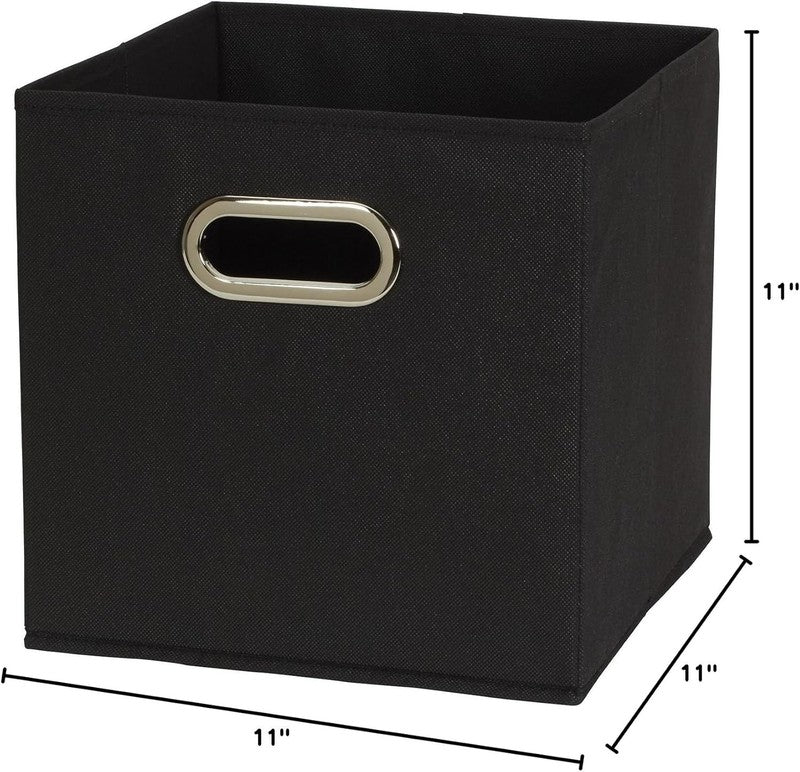 80 1 Foldable Fabric Storage Bins | Set of 6 Cubby Cubes with Handles | Black7