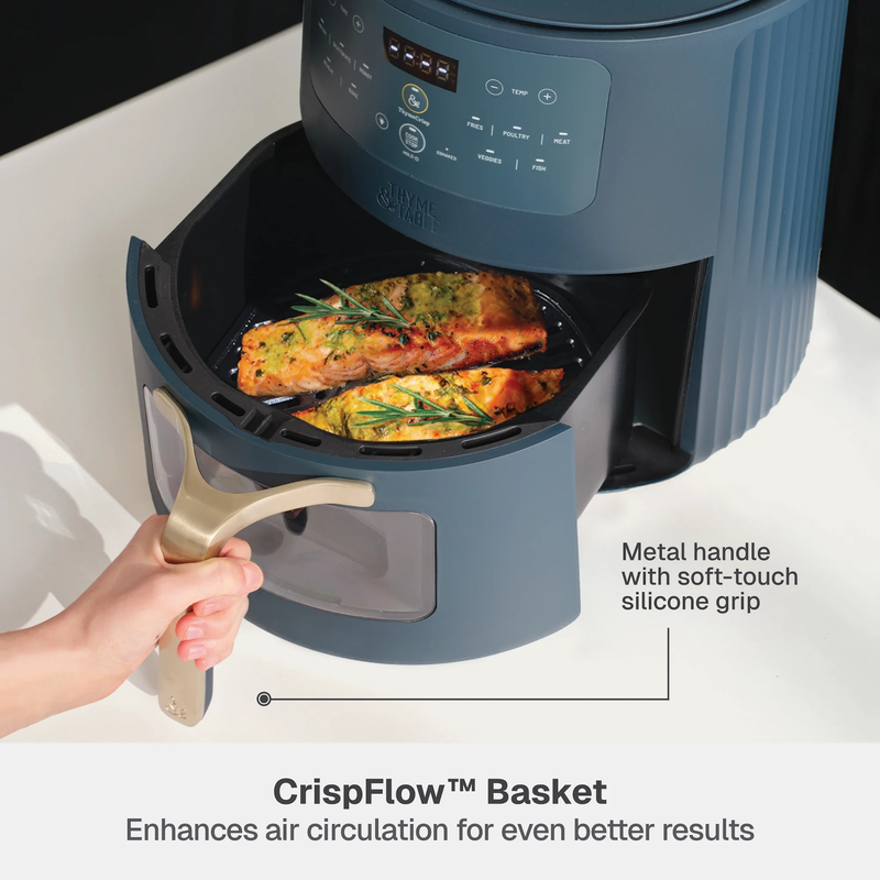 6QT Air Fryer, with Thymecrisp and Ceramic-Coated Nonstick Basket, Atlantic Blu6
