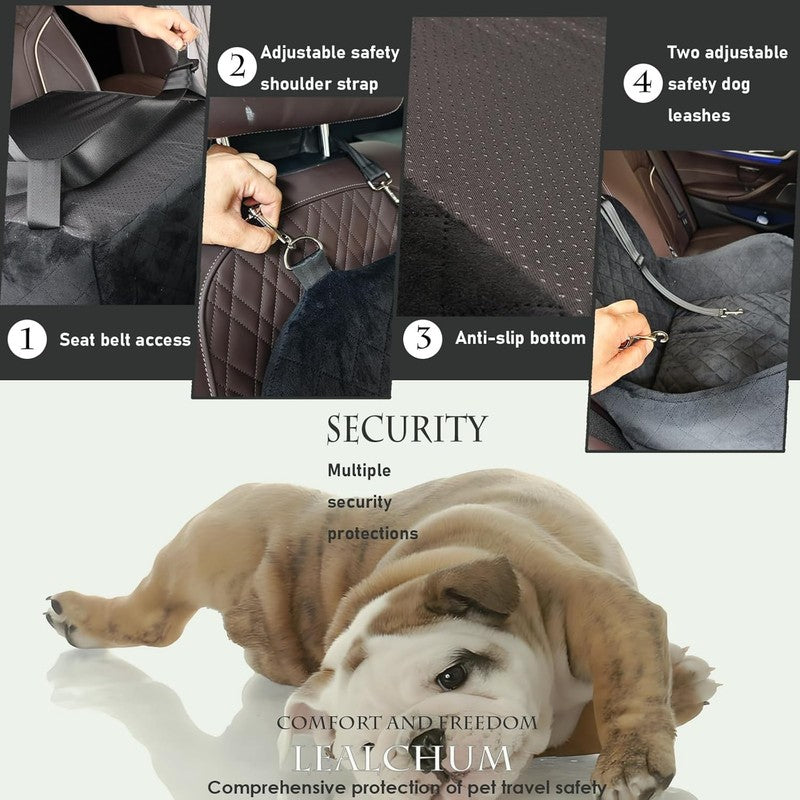 Dog Booster Car Seat,Ultra Soft Fabric & Filling Memory Foam,Elevated Cushion,3 2