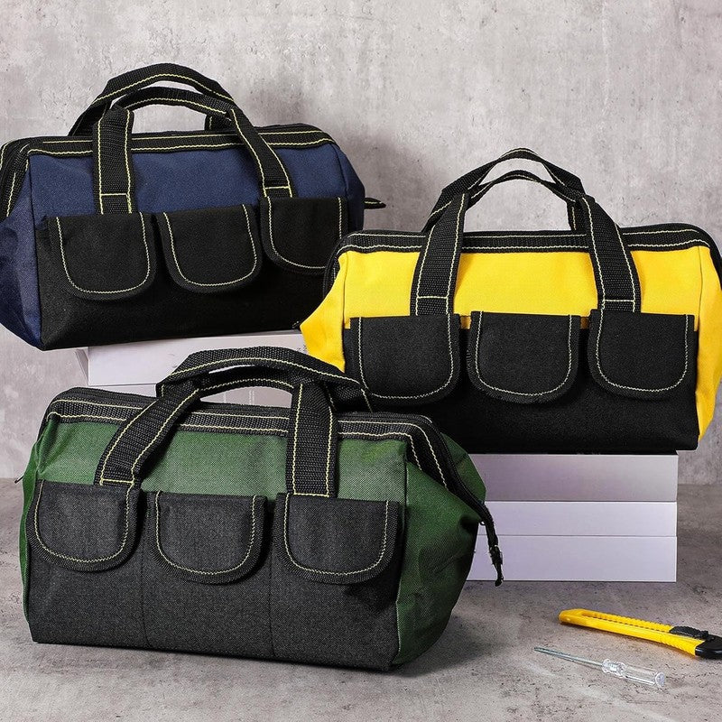 Sanwuta 3 Pack Tool Bag 16" Waterproof Hard Bottom Heavy Duty Tote5
