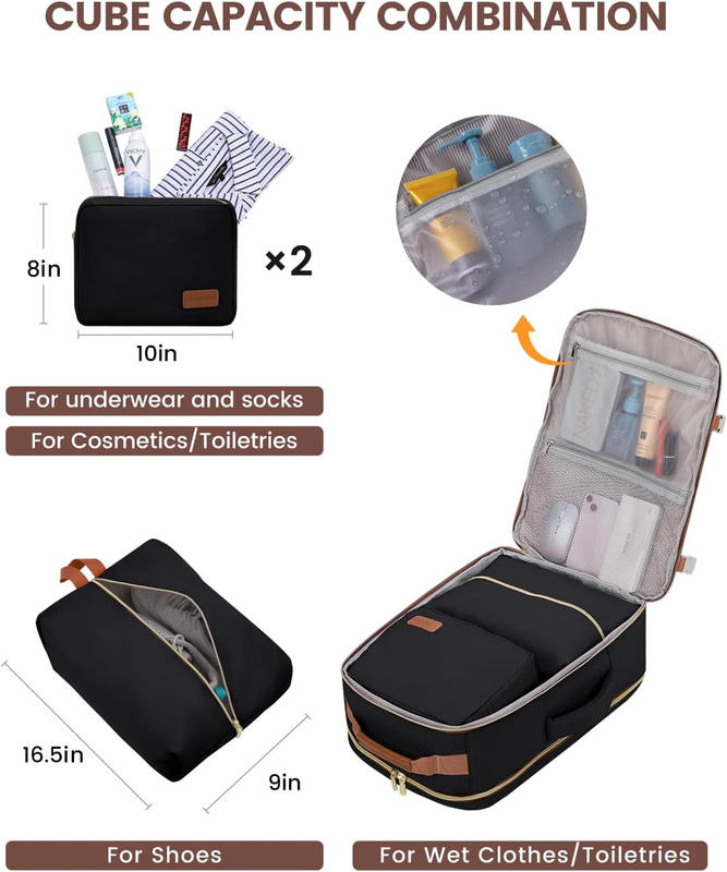 40L Travel Backpack Carry On TSA Approved 17in Laptop 3 Packing Cubes4