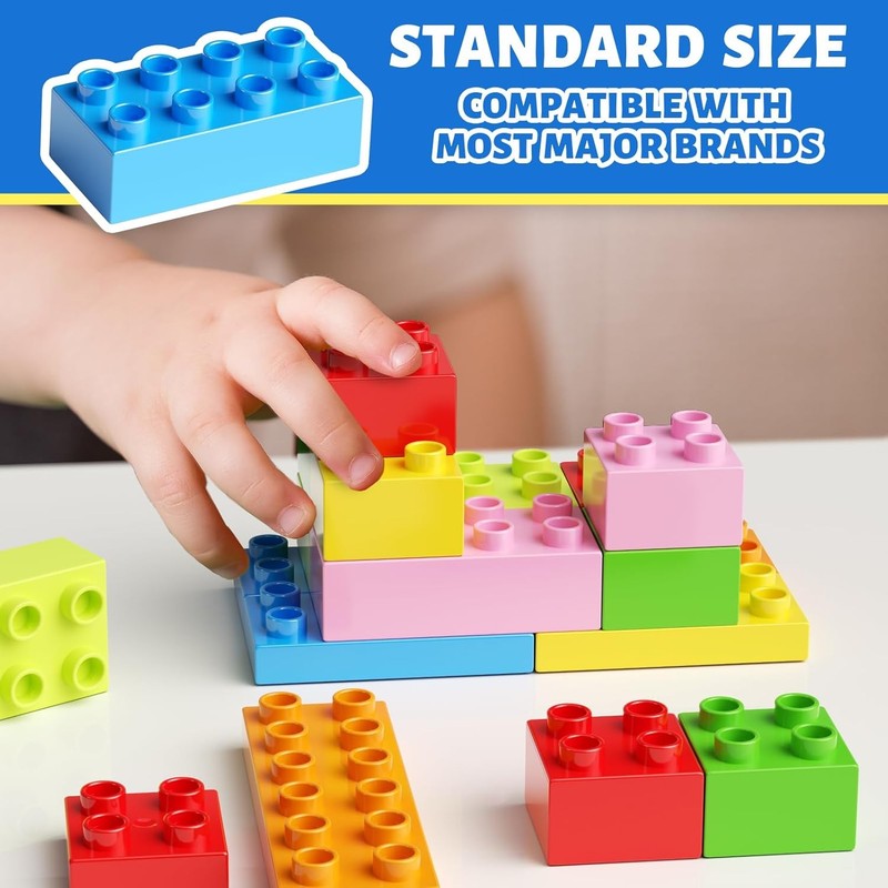 150PCS Jumbo Building Blocks STEM Educational Toy w Storage Box Ages 3+1