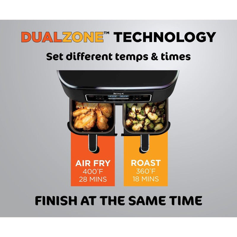 Foodi 4 in 1 Air Fryer 8Qt Dual Basket DualZone Smart Finish Black3