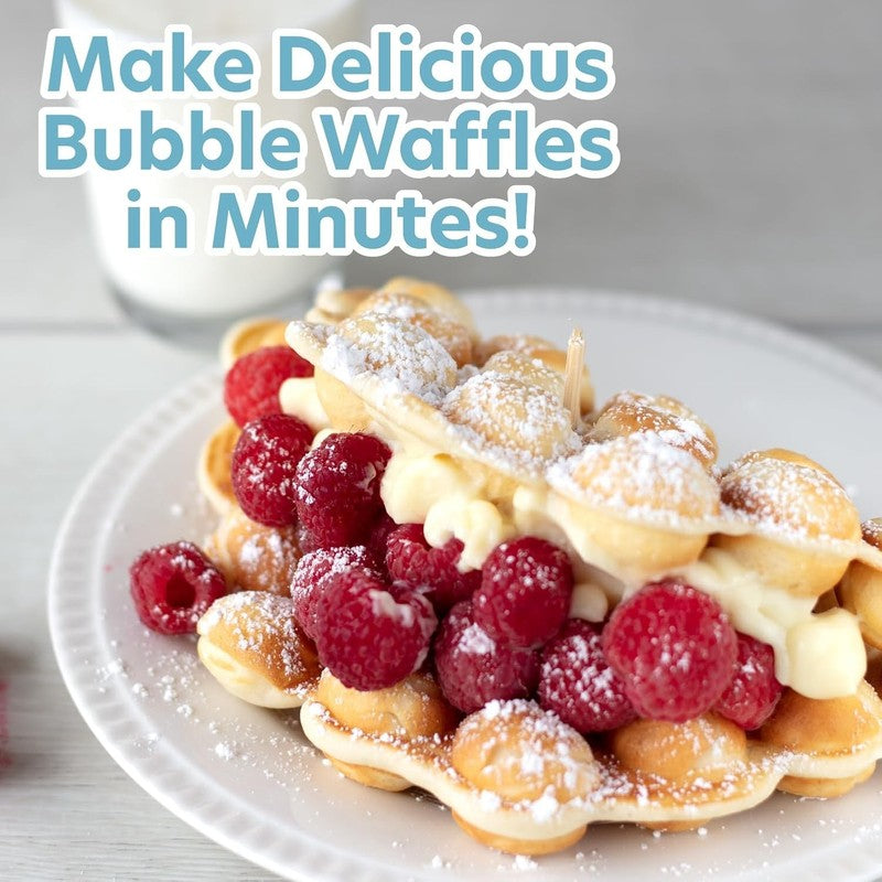 Bubble Waffle Maker  Electric Nonstick Hong Kong Egg Waffler Iron Griddle W Read1