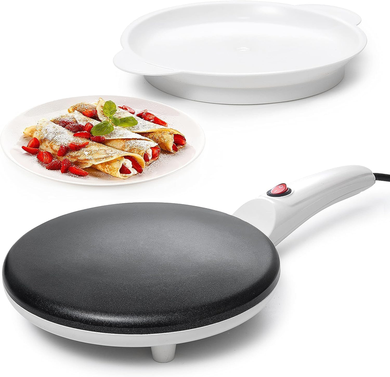 Electric 8" Crepe Maker Nonstick Portable Pan Auto Temp Control Hot Plate0