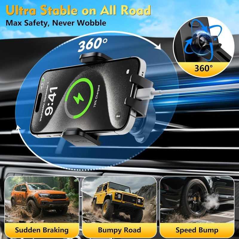 2025 Car Phone Holder Mount, Strong Suction & Clamp, 360° Dash Windshield Vent4