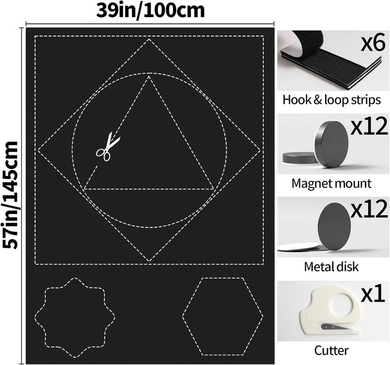100% Blackout Window Cover, Portable Magnetic Blackout Shades for Window, Black 6