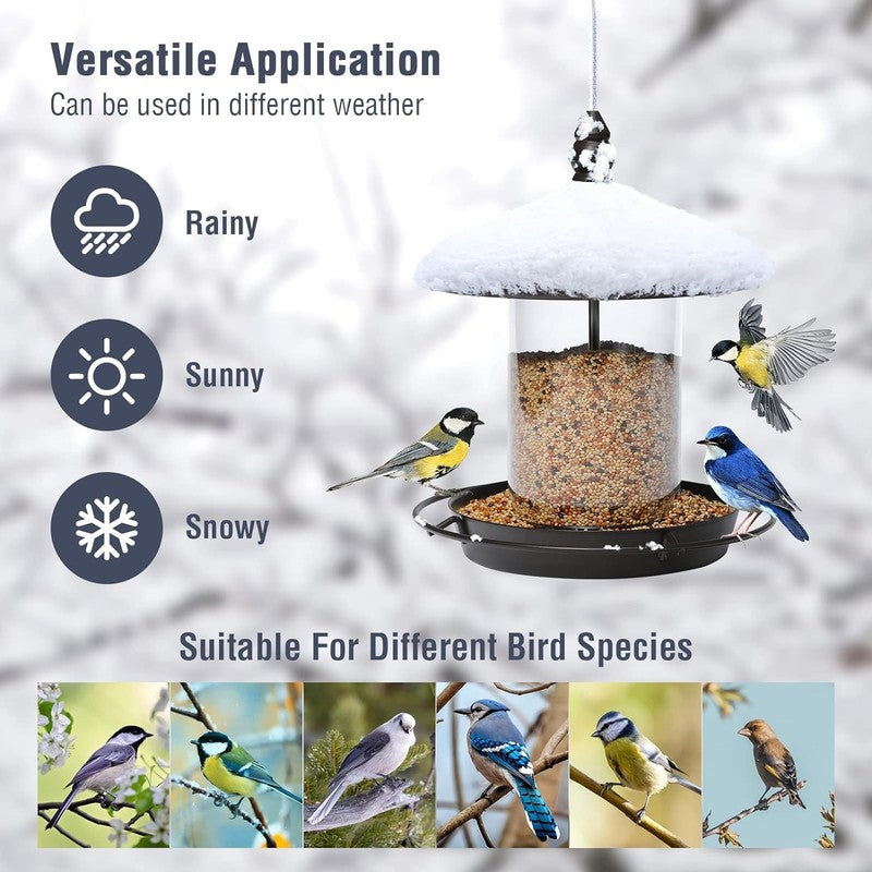 Metal Roof Bird Feeder - Chew Proof for Outdoor Hanging Wild Bird Seeds. Bronze5