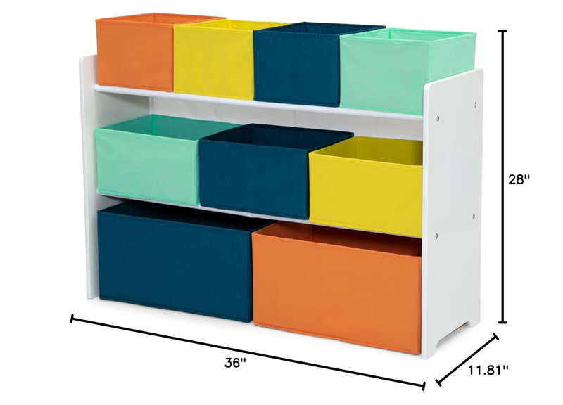 Deluxe Multi Bin Toy Organizer w/ Storage Bins Greenguard Gold White Navy/Green11