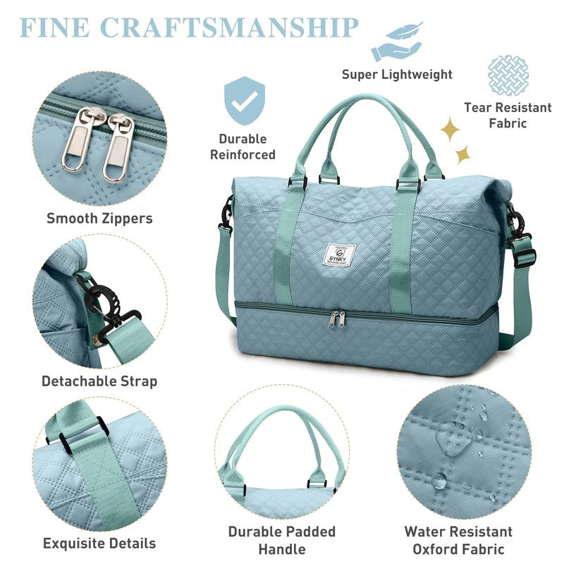 Travel Duffle Bag Weekender Bags for Women with Shoe Compartment Carry on Overni7