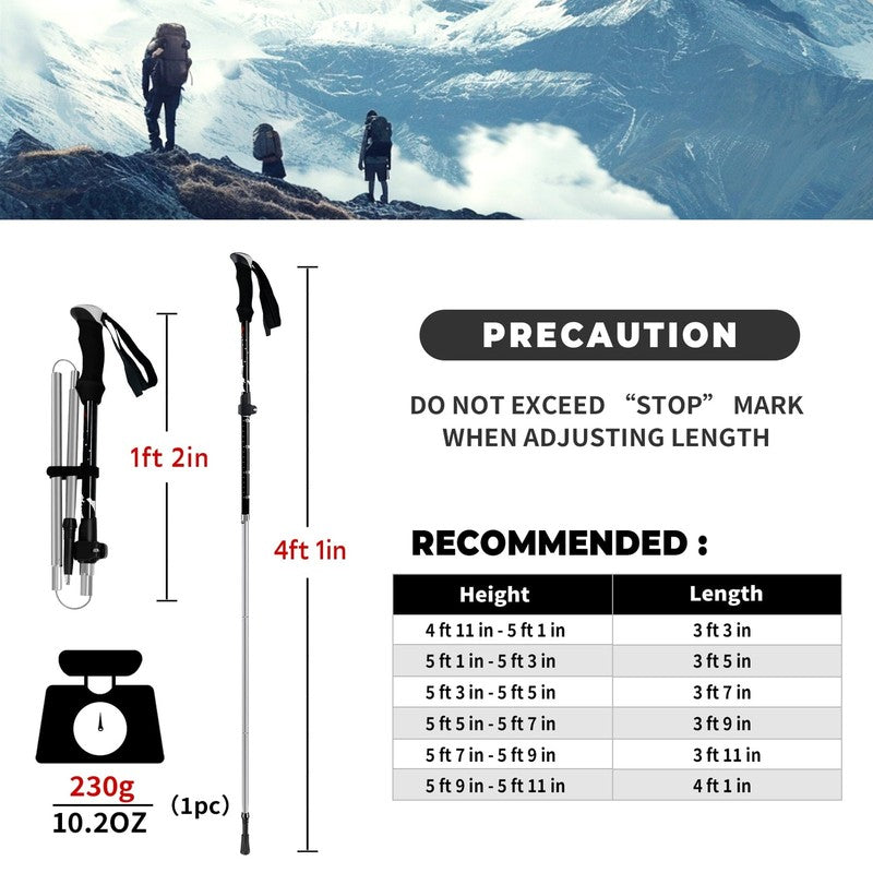Collapsible Trekking Poles for Hiking   2 Pack Collapsible Aluminum Walking Stic3