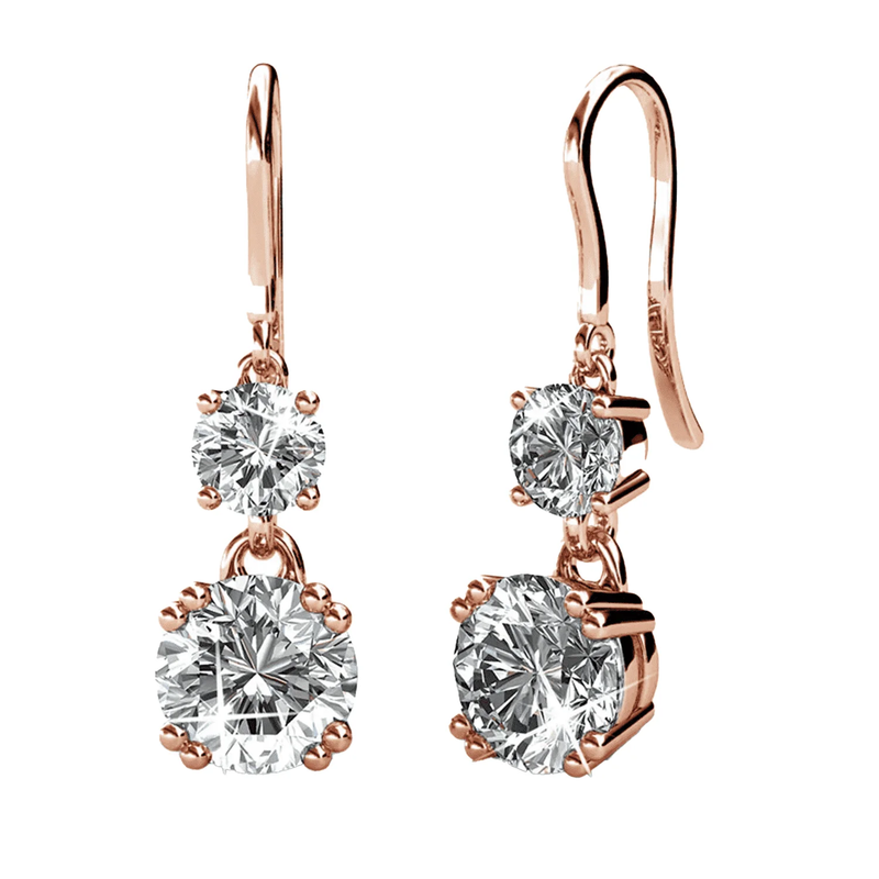 Kadence Dangle Earrings 18K Rose Gold Plated w/ Crystal Gift for Women10