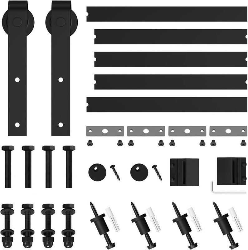 6.8FT Barn Door Hardware Kit, Sliding Barn Door Track  Smoothly and Quietly  Eas6
