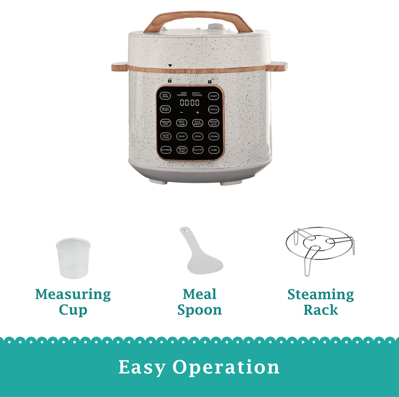 Linen Speckle 6-Qt Pressure Cooker Touch Control Display Multi Cooker4