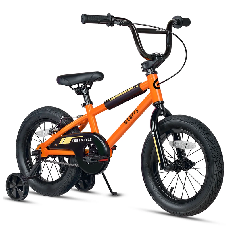 14in Kids BMX Bike w/ Training Wheels Coaster Brake Ages 3 5 Orange0