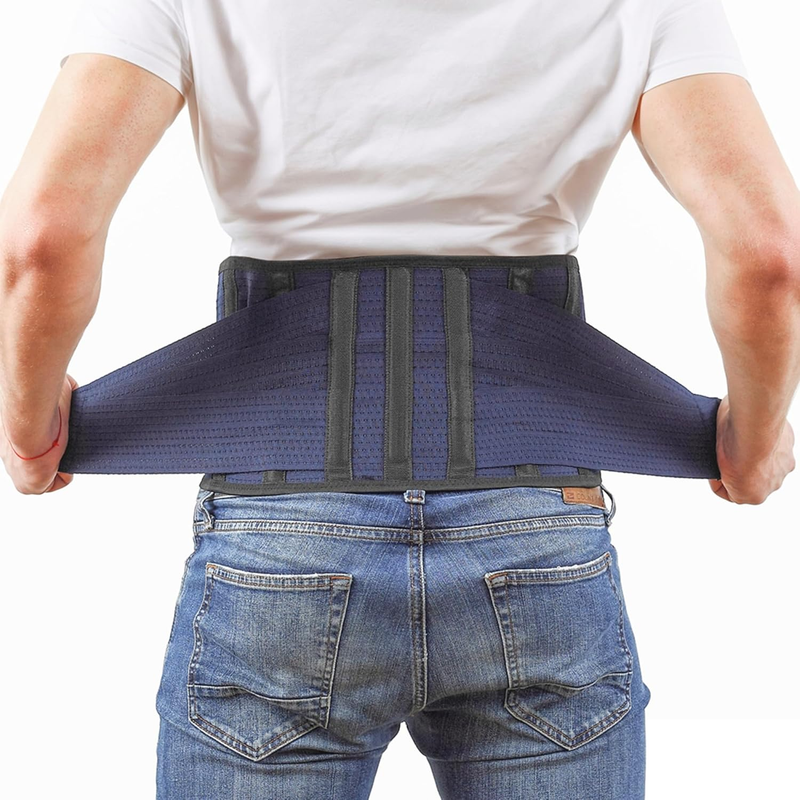 Back Support Brace Medium 32 37" – Adjustable Lumbar Belt, 6 Ribs, Unisex9