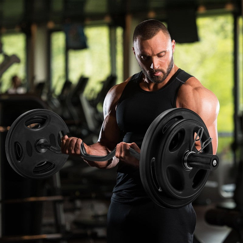 48" EZ Curl Barbell   Chrome Weightlifting Bar, 440lb Capacity, Black Finish5