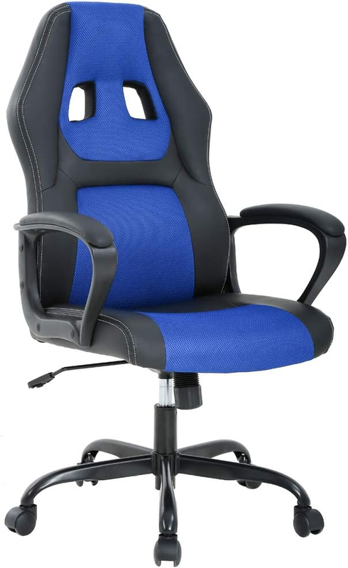 Affordable Ergonomic Office Chair with Lumbar Support   Blue Gaming Desk Chair0