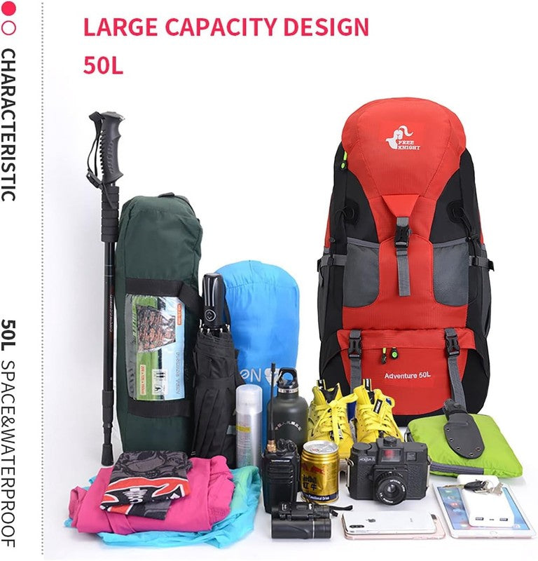 50L Hiking Backpack, Water Resistant Lightweight Outdoor Sport Daypack Travel Ba7