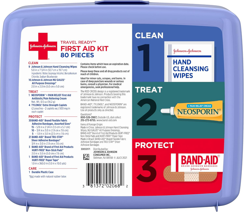 BAND AID Travel Ready First Aid Kit 80 Piece Home Car Camping Emergency7