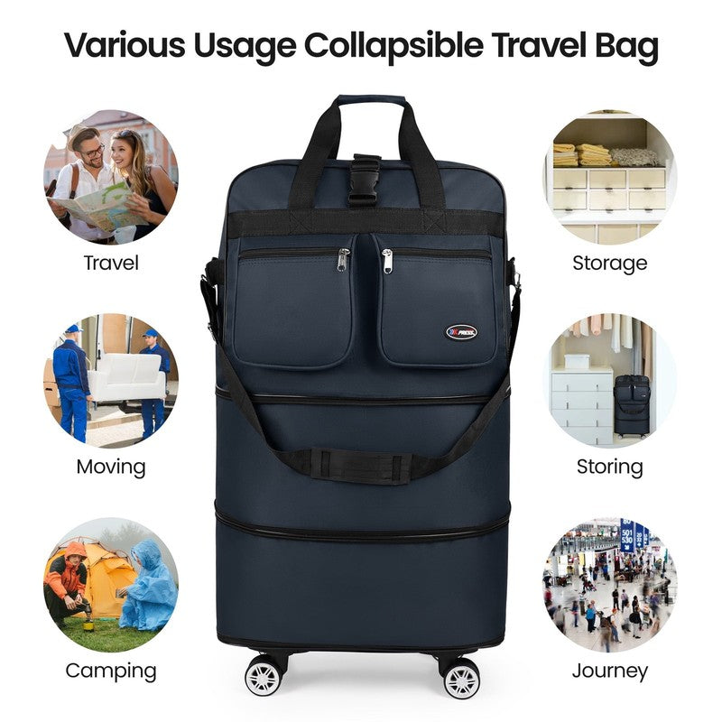 30" Expandable Rolling Duffle Bag Foldable Travel Luggage for Home Storage Movin7