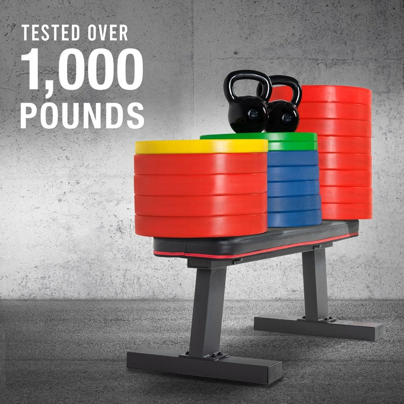 Strength Heavy Duty Flat Bench, Black Finish (600Lb Weight acity)2