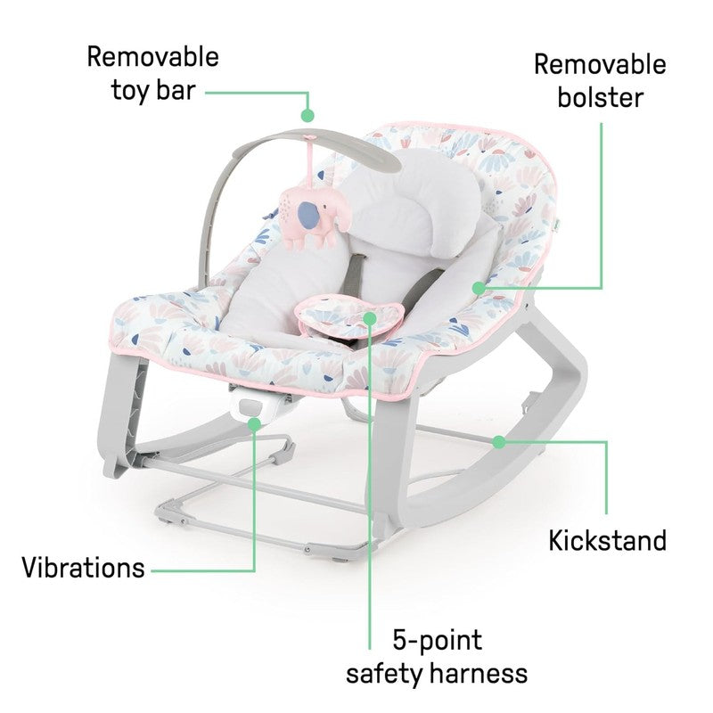 Keep Cozy 3 In 1 Grow with Me Vibrating Baby Bouncer Seat & Infant to Toddler Ro4