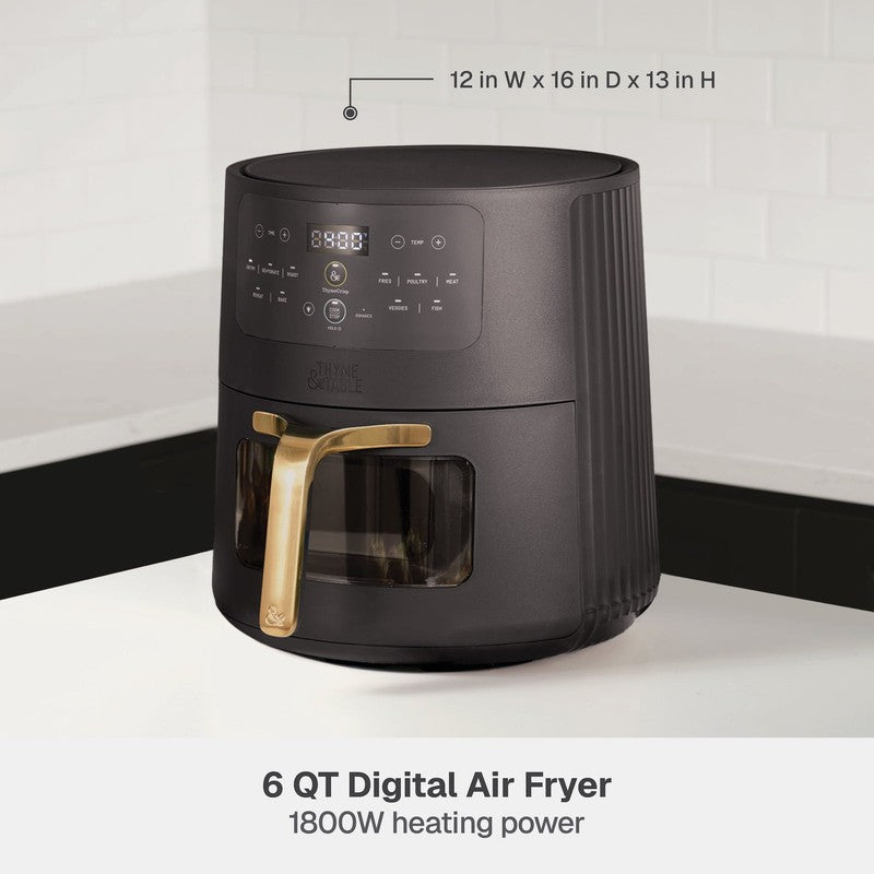 6QT Air Fryer with Thymecrisp Ceramic Nonstick Basket Slate Grey2