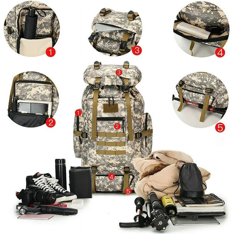 100L Waterproof Hiking Camping Backpack Heavy Duty Durable Outdoor Travel Bag2