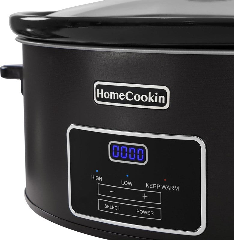 8Qt Programmable Slow Cooker Black Stainless Steel Kitchen Appliance1