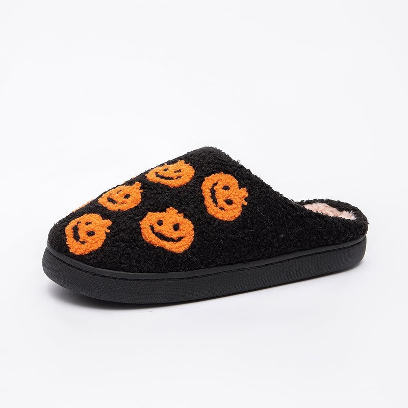 Cute Ghost Plush Halloween Slippers Comfy Warm Slip On for Women Men Pumpkin10