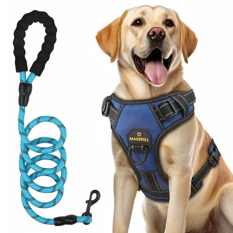 No Pull Dog Harness & Leash Set, Reflective Adjustable Soft Vest Small10